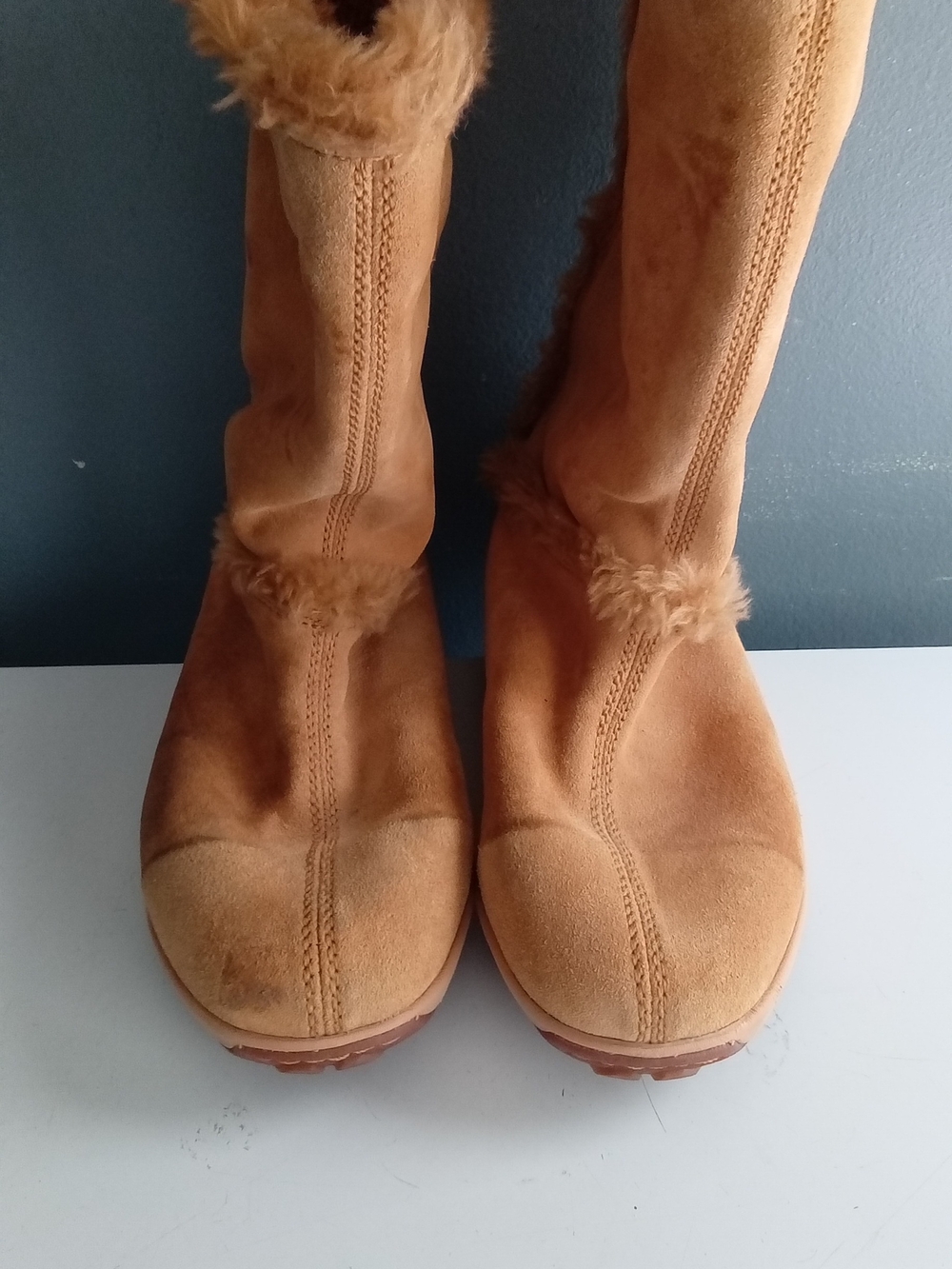 Timberland Suede Women's Tan Fur Pull On Winter Boots Size 8.5